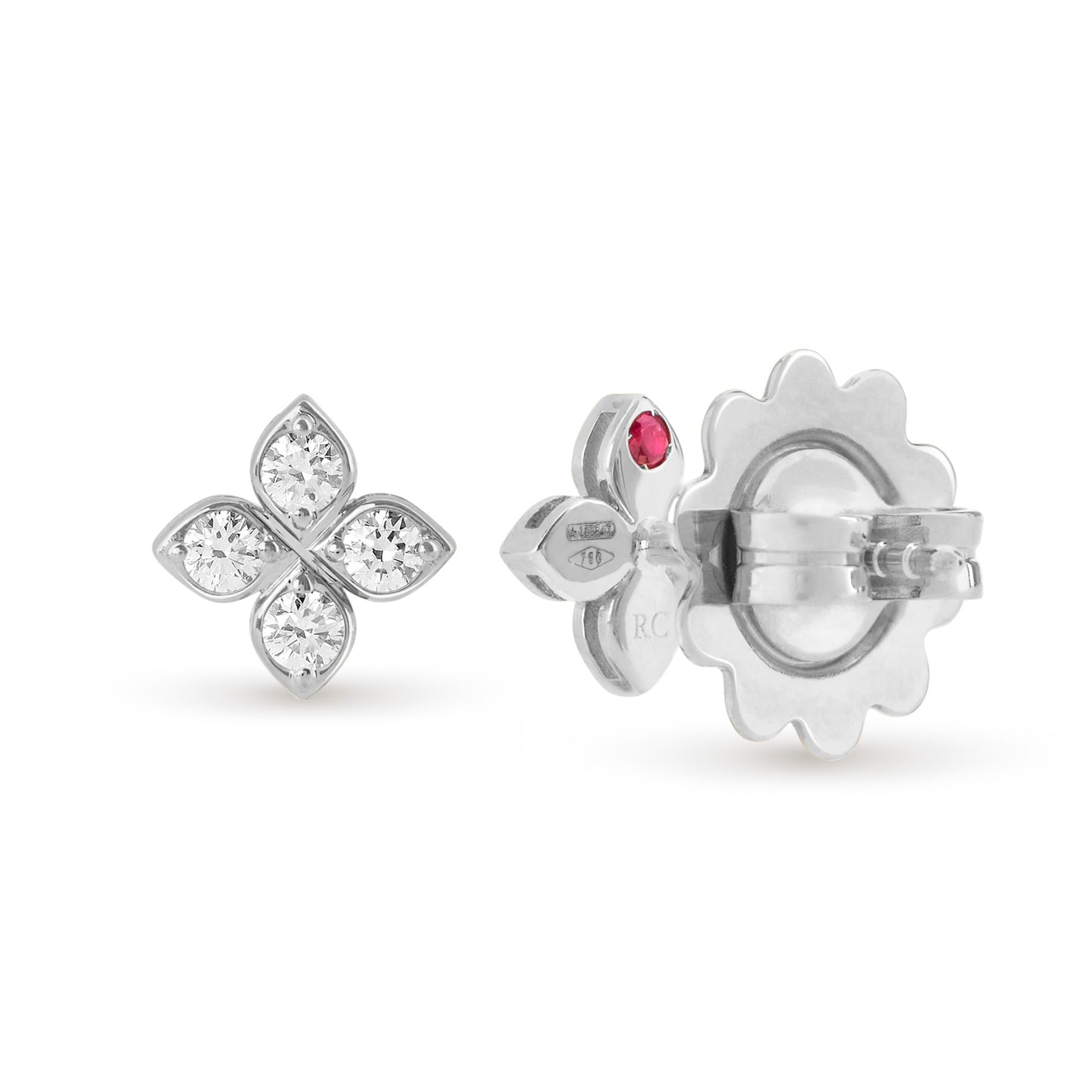 PRINCESS FLOWER EARRINGS FOR CAROUSEL WITH DIAMONDS