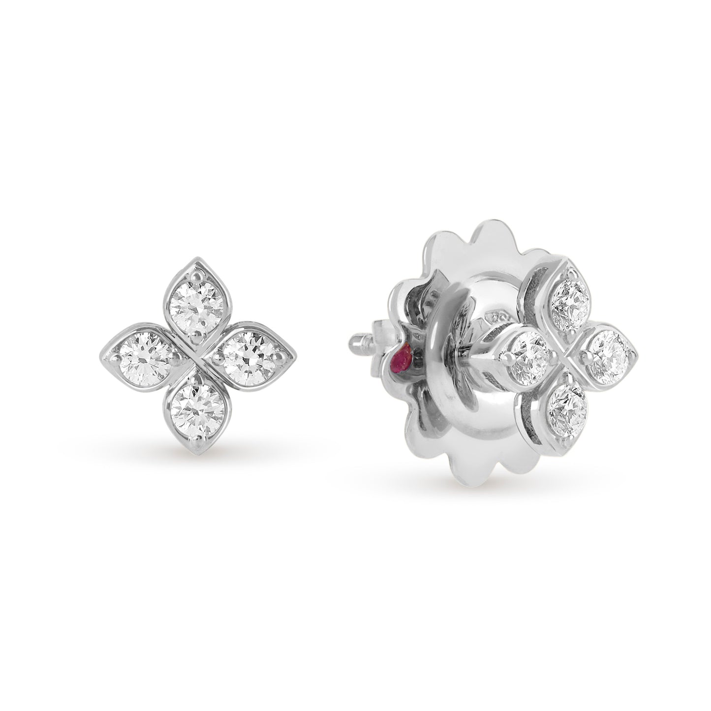 PRINCESS FLOWER EARRINGS FOR CAROUSEL WITH DIAMONDS
