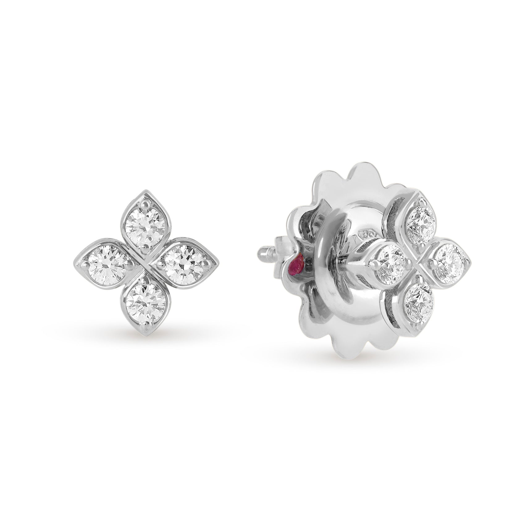 PRINCESS FLOWER EARRINGS FOR CAROUSEL WITH DIAMONDS