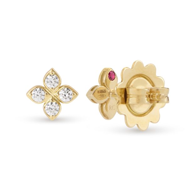 PRINCESS FLOWER EARRINGS FOR CAROUSEL WITH DIAMONDS