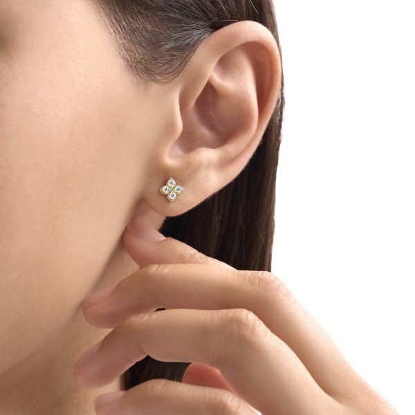 PRINCESS FLOWER EARRINGS FOR CAROUSEL WITH DIAMONDS