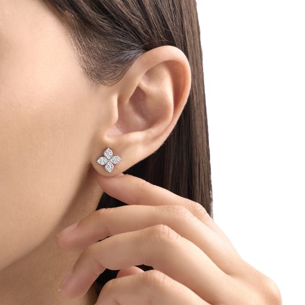 PRINCESS FLOWER EARRINGS FOR CAROUSEL WITH DIAMONDS