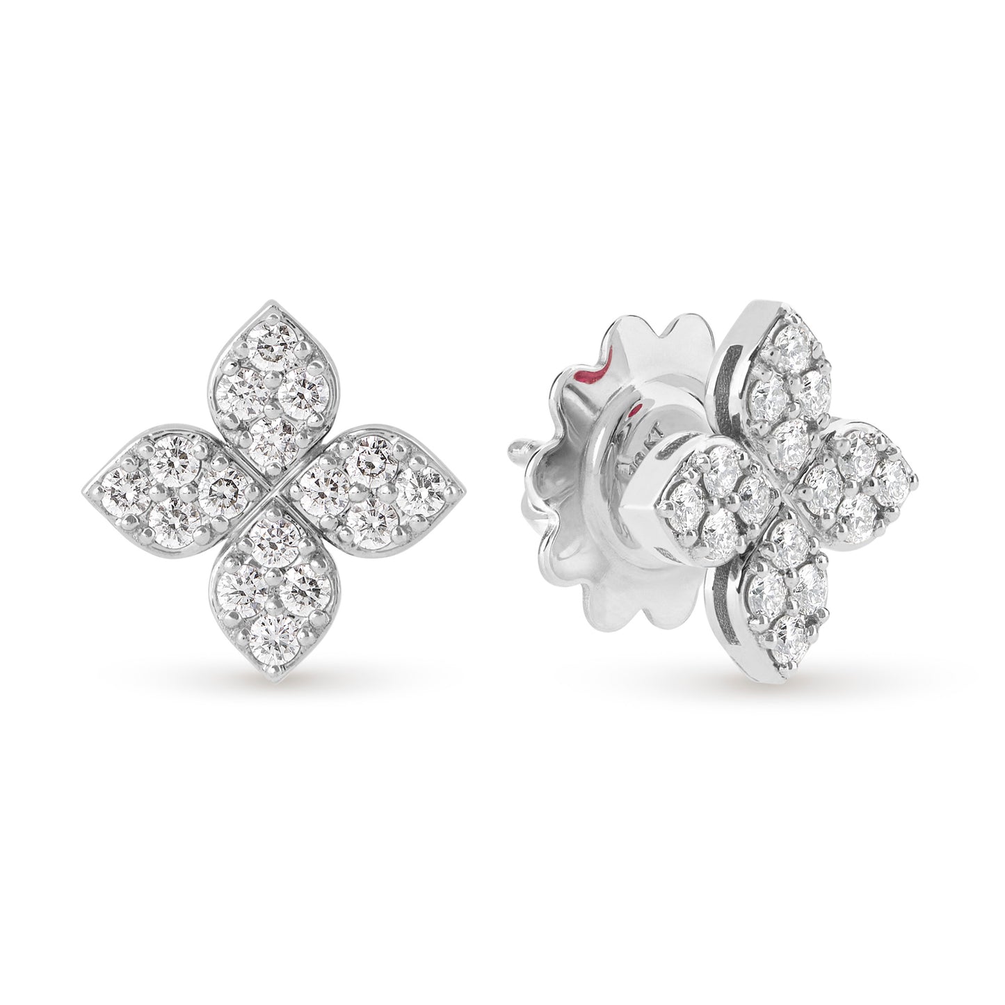 PRINCESS FLOWER EARRINGS FOR CAROUSEL WITH DIAMONDS