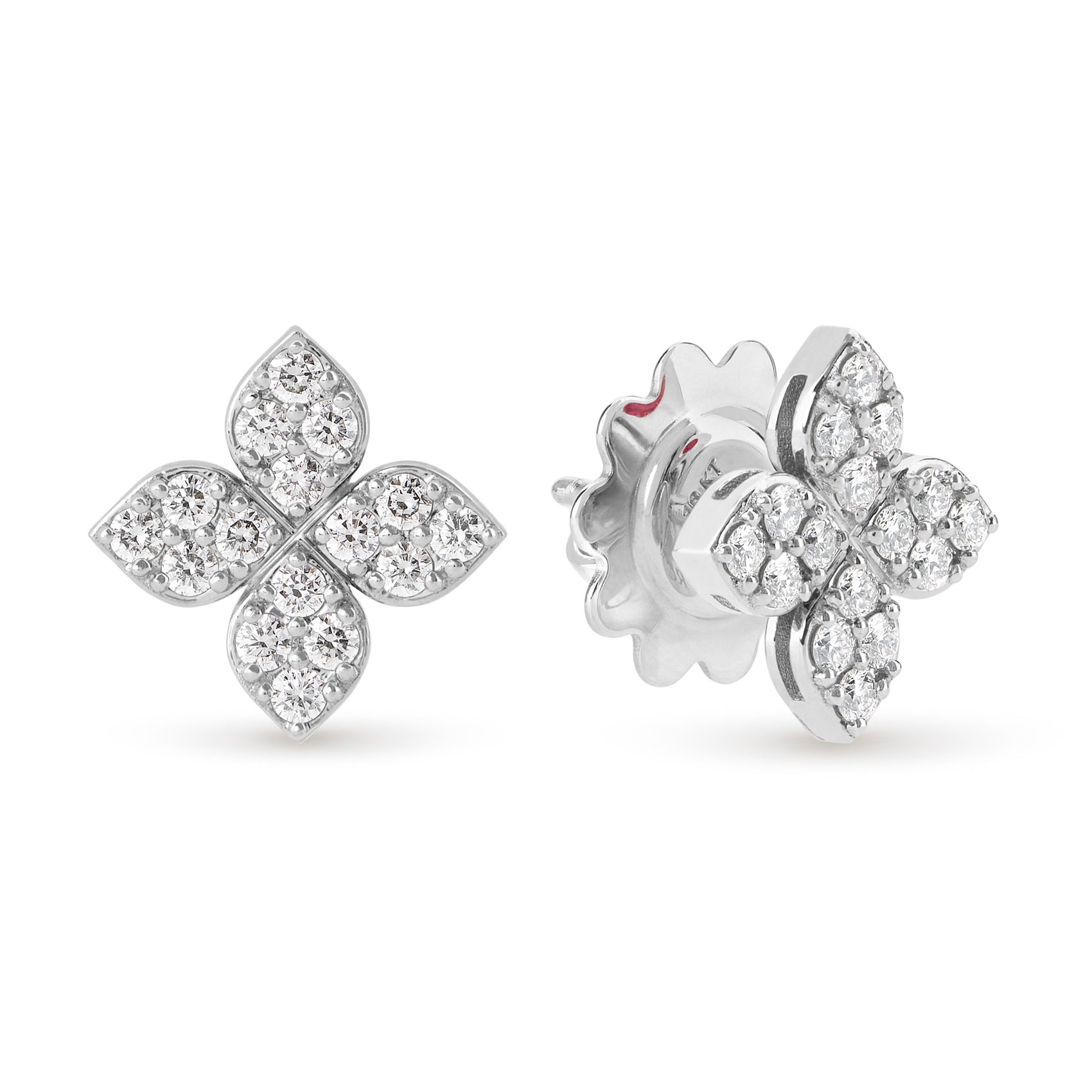 PRINCESS FLOWER EARRINGS FOR CAROUSEL WITH DIAMONDS