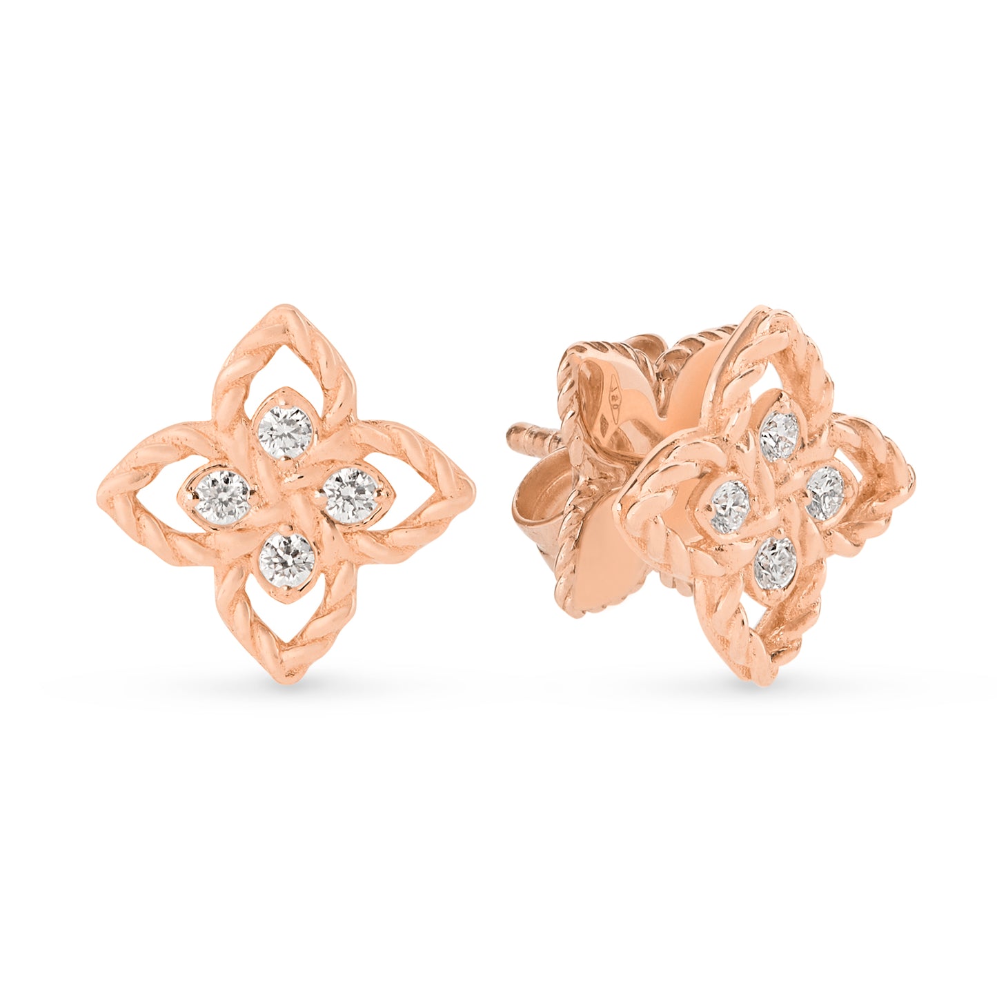 PRINCESS FLOWER EARRINGS FOR CAROUSEL WITH DIAMONDS
