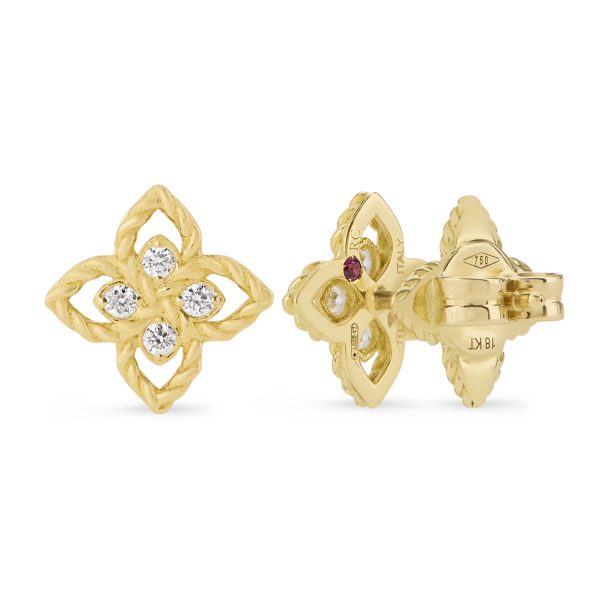 PRINCESS FLOWER EARRINGS FOR CAROUSEL WITH DIAMONDS