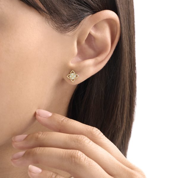 PRINCESS FLOWER EARRINGS FOR CAROUSEL WITH DIAMONDS