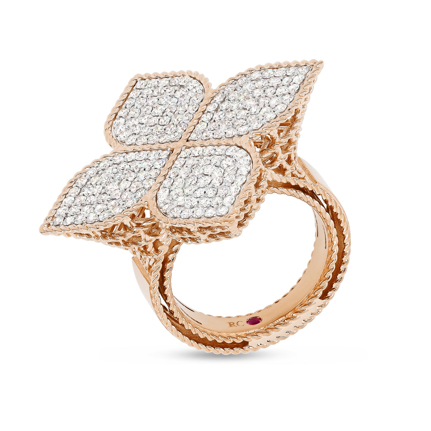 PRINCESS FLOWER RING WITH DIAMONDS