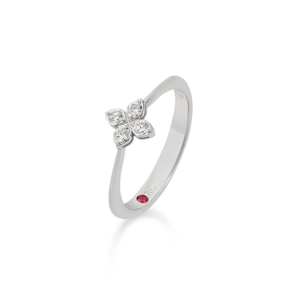 PRINCESS FLOWER RING FOR CAROUSEL WITH DIAMONDS