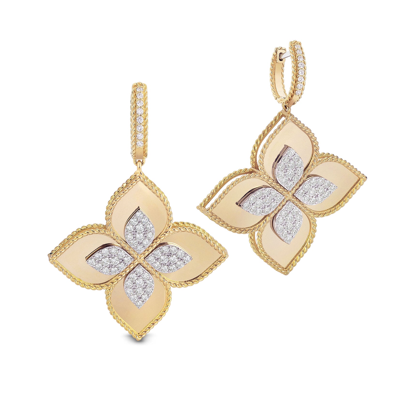 PRINCESS FLOWER EARRINGS WITH DIAMONDS