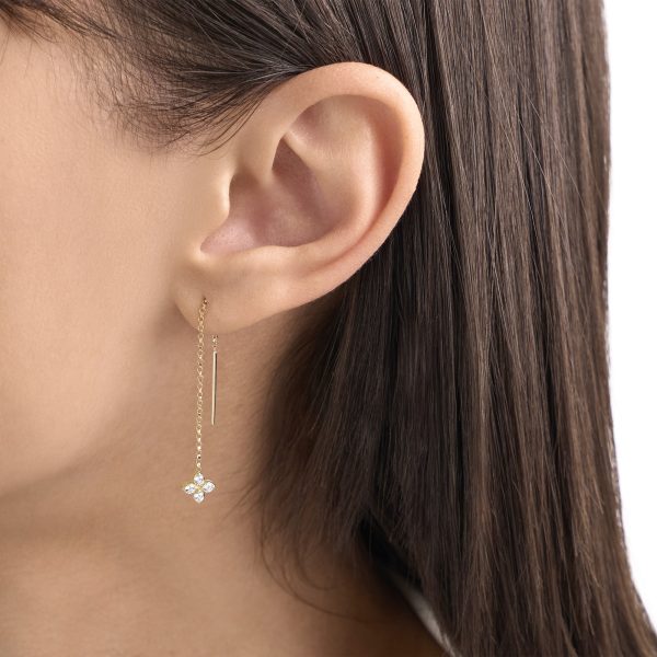 PRINCESS FLOWER EARRINGS FOR CAROUSEL WITH DIAMONDS