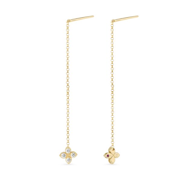 PRINCESS FLOWER EARRINGS FOR CAROUSEL WITH DIAMONDS