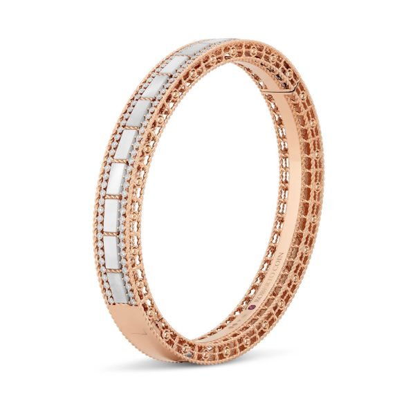 ART DECO BANGLE WITH MOTHER OF PEARL AND DIAMONDS