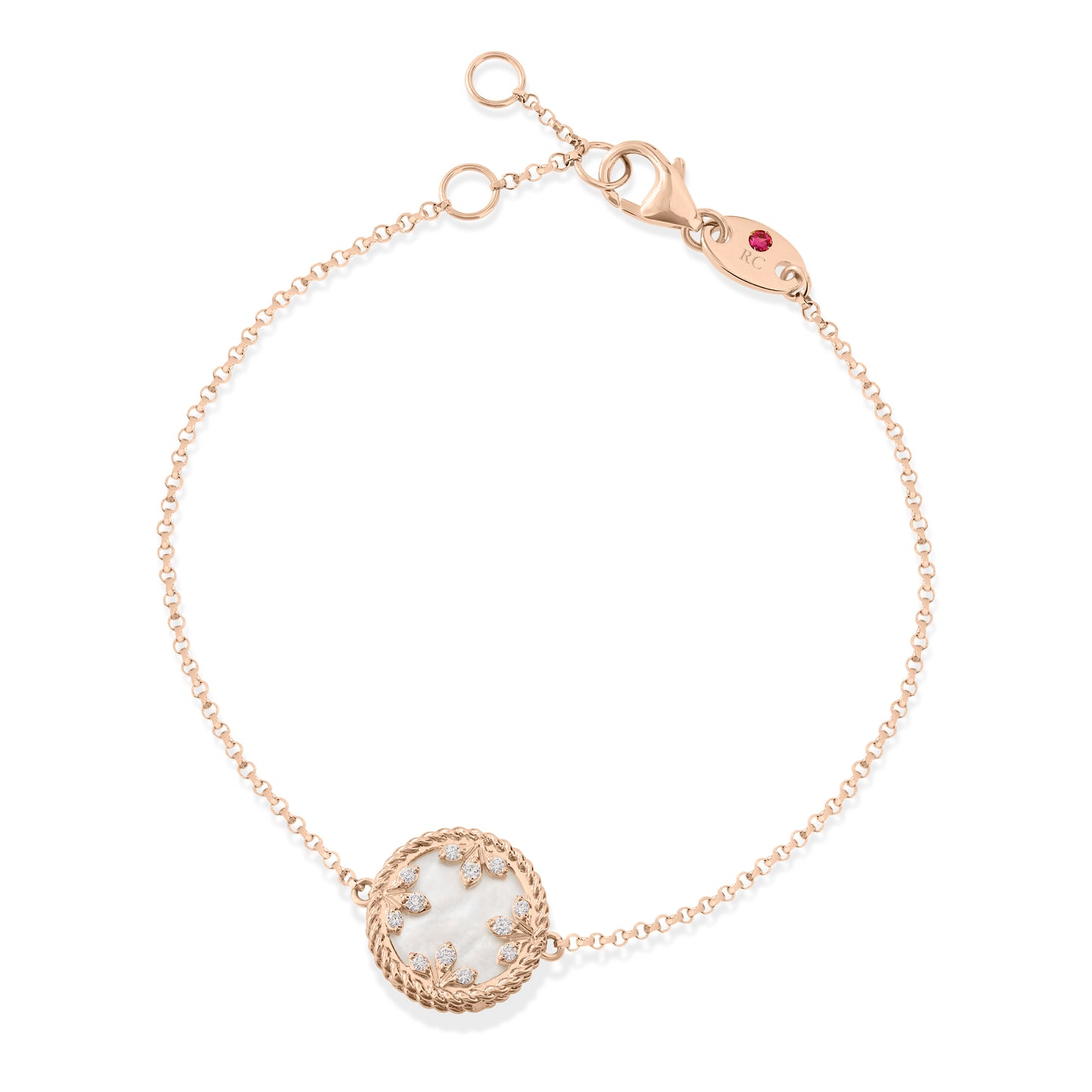 VENETIAN MEDALLIONS BRACELET FOR CAROUSEL WITH DIAMONDS, MOTHER OF PEARL AND BLACK JADE