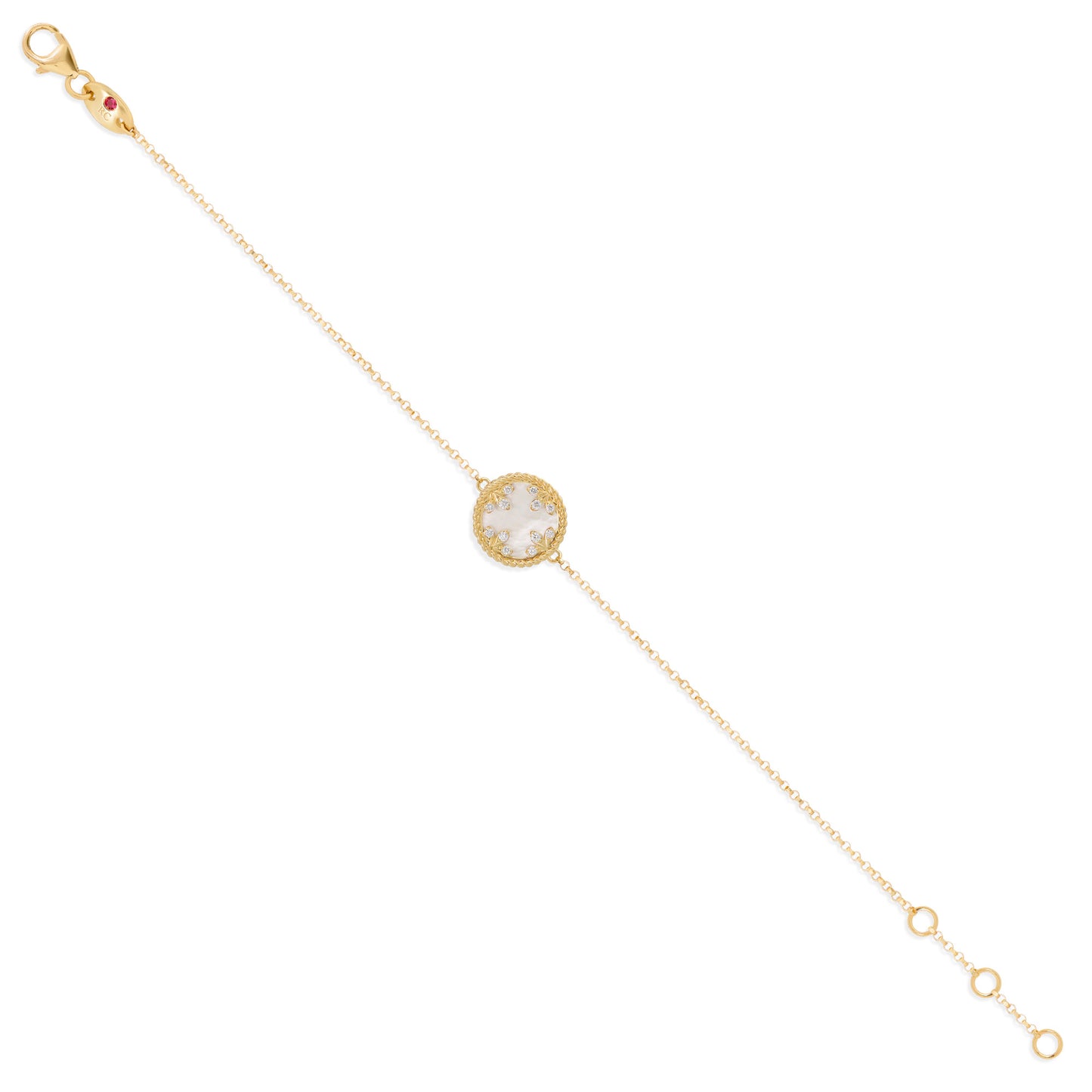 VENETIAN MEDALLIONS BRACELET FOR CAROUSEL WITH DIAMONDS, MOTHER OF PEARL AND BLACK JADE