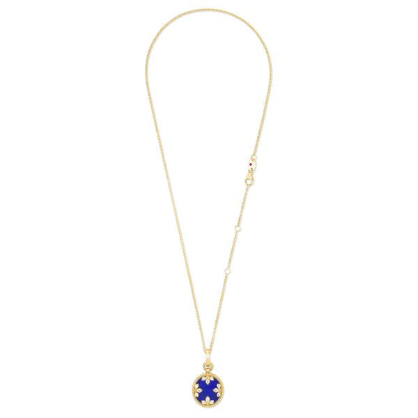 VENETIAN MEDALLIONS COLLAR WITH DIAMONDS AND LAPIS