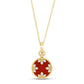 VENETIAN MEDALLIONS COLLAR WITH DIAMONDS AND RED AGATE