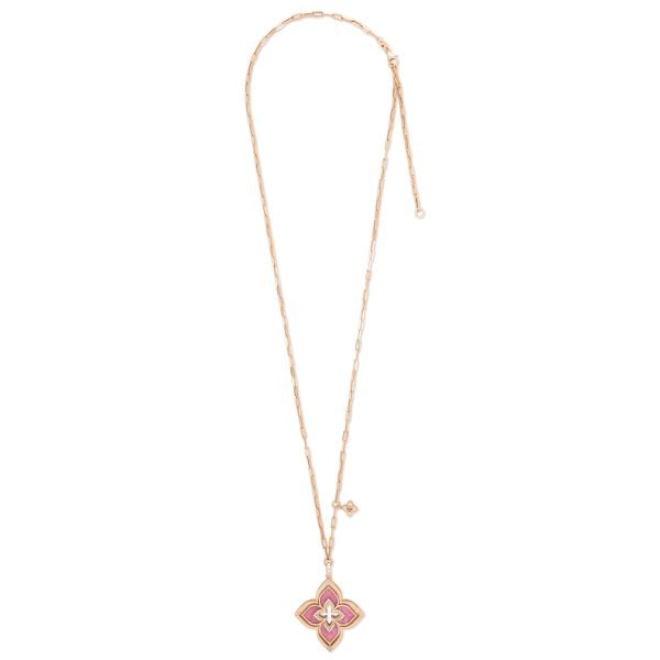 VENETIAN PRINCESS COLLAR WITH DIAMONDS AND RHODONITE