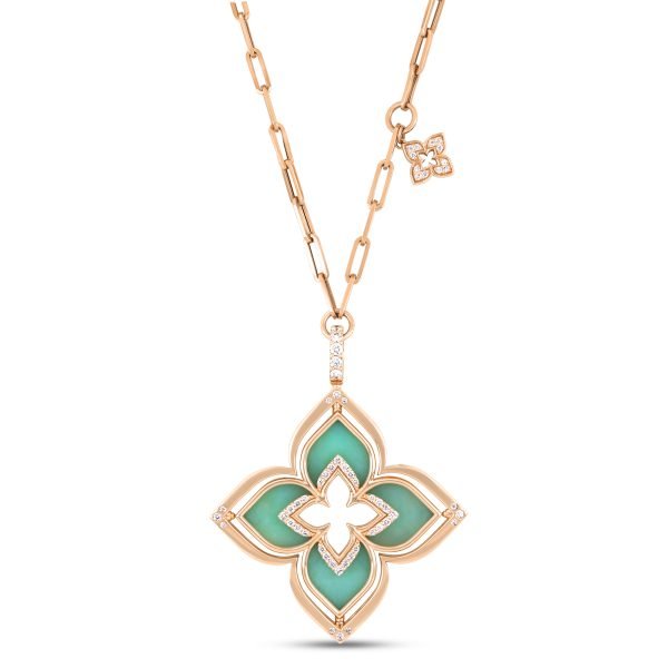 VENETIAN PRINCESS COLLAR WITH DIAMONDS AND CHRYSOPRASE