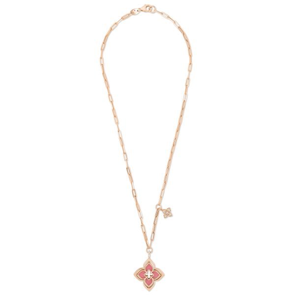 VENETIAN PRINCESS COLLAR WITH DIAMONDS AND RHODONITE