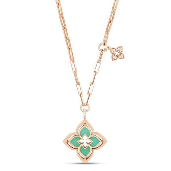 VENETIAN PRINCESS COLLAR WITH DIAMONDS AND CHRYSOPRASE