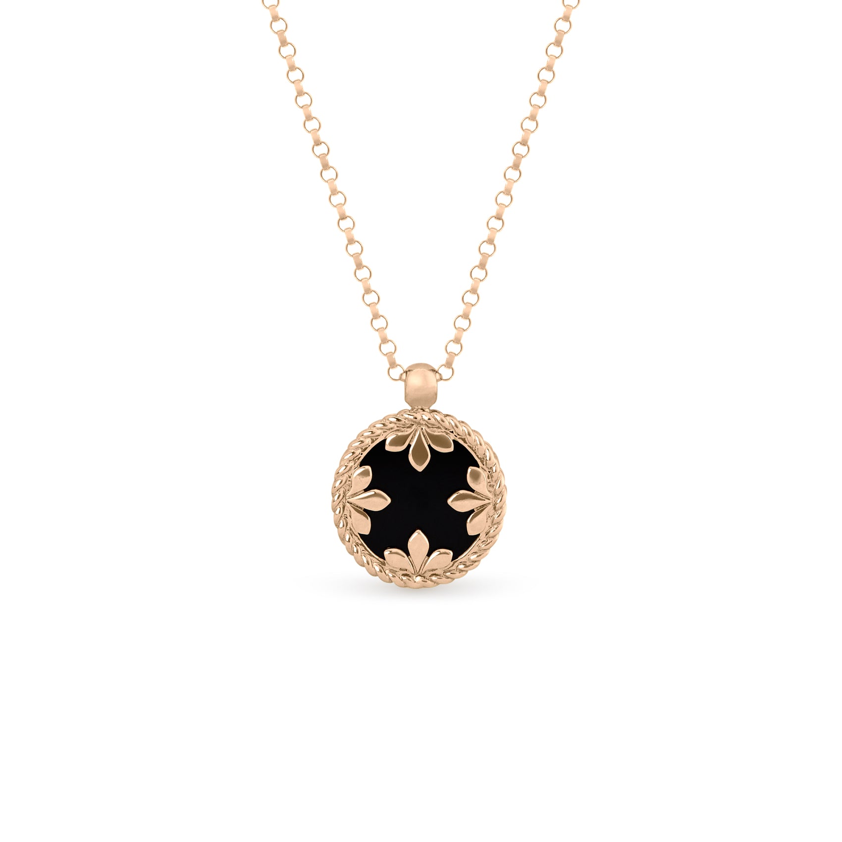 VENETIAN MEDALLIONS NECKLACE FOR CAROUSEL WITH DIAMONDS, MOTHER OF PEARL AND BLACK JADE
