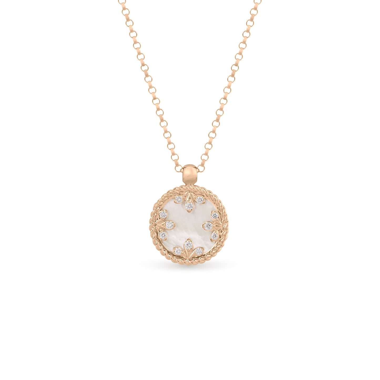VENETIAN MEDALLIONS NECKLACE FOR CAROUSEL WITH DIAMONDS, MOTHER OF PEARL AND BLACK JADE