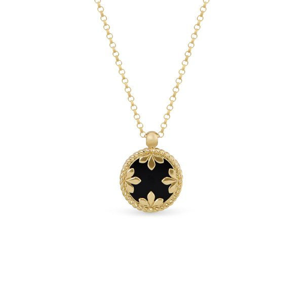 VENETIAN MEDALLIONS NECKLACE FOR CAROUSEL WITH DIAMONDS, MOTHER OF PEARL AND BLACK JADE