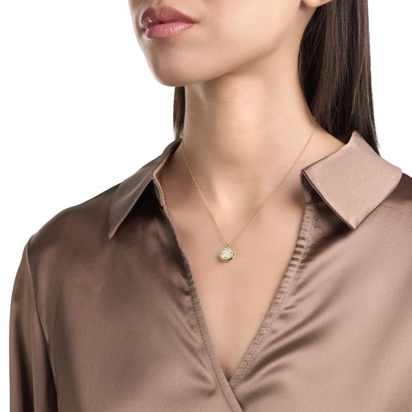 VENETIAN MEDALLIONS NECKLACE FOR CAROUSEL WITH DIAMONDS, MOTHER OF PEARL AND BLACK JADE