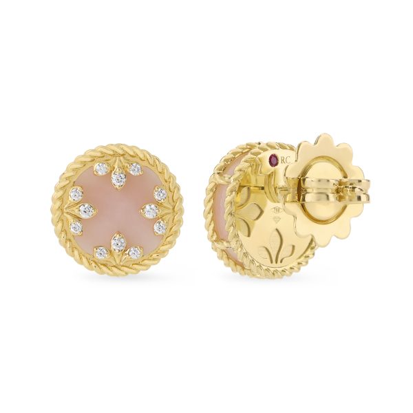 VENETIAN MEDALLIONS EARRINGS FOR CAROUSEL WITH DIAMONDS AND OPAL