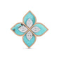 PRINCESS FLOWER RING WITH DIAMONDS AND TURQUOISE