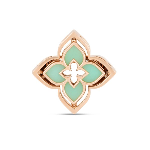 VENETIAN PRINCESS RING WITH DIAMONDS AND CHRYSOPHASE