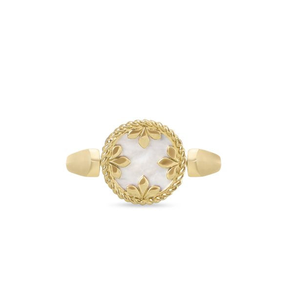 VENETIAN MEDALLIONS RING FOR CAROUSEL WITH DIAMONDS, OPAL AND MOTHER OF PEARL