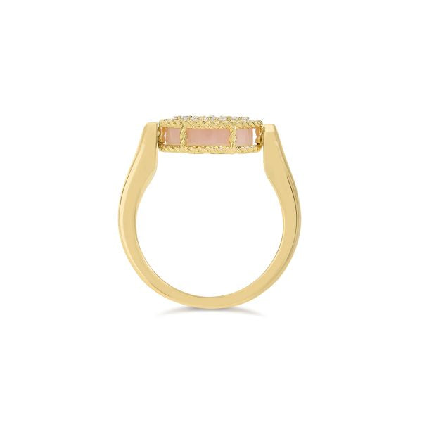 VENETIAN MEDALLIONS RING FOR CAROUSEL WITH DIAMONDS, OPAL AND MOTHER OF PEARL