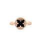 VENETIAN MEDALLIONS RING FOR CAROUSEL WITH DIAMONDS, MOTHER OF PEARL AND BLACK JADE