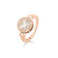 VENETIAN MEDALLIONS RING FOR CAROUSEL WITH DIAMONDS, MOTHER OF PEARL AND BLACK JADE