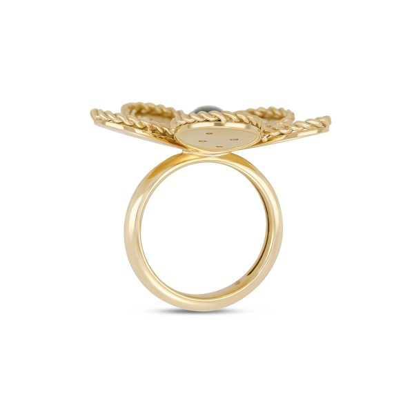 JASMINE RING WITH DIAMONDS AND GREEN TOURMALINE