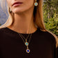 VENETIAN MEDALLIONS COLLAR WITH DIAMONDS AND RED AGATE