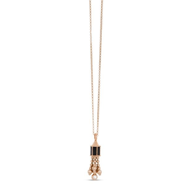 ART DECO NECKLACE WITH BLACK JADE AND DIAMONDS