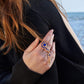 ART DECO RING WITH LAPIS LAZULI AND DIAMONDS