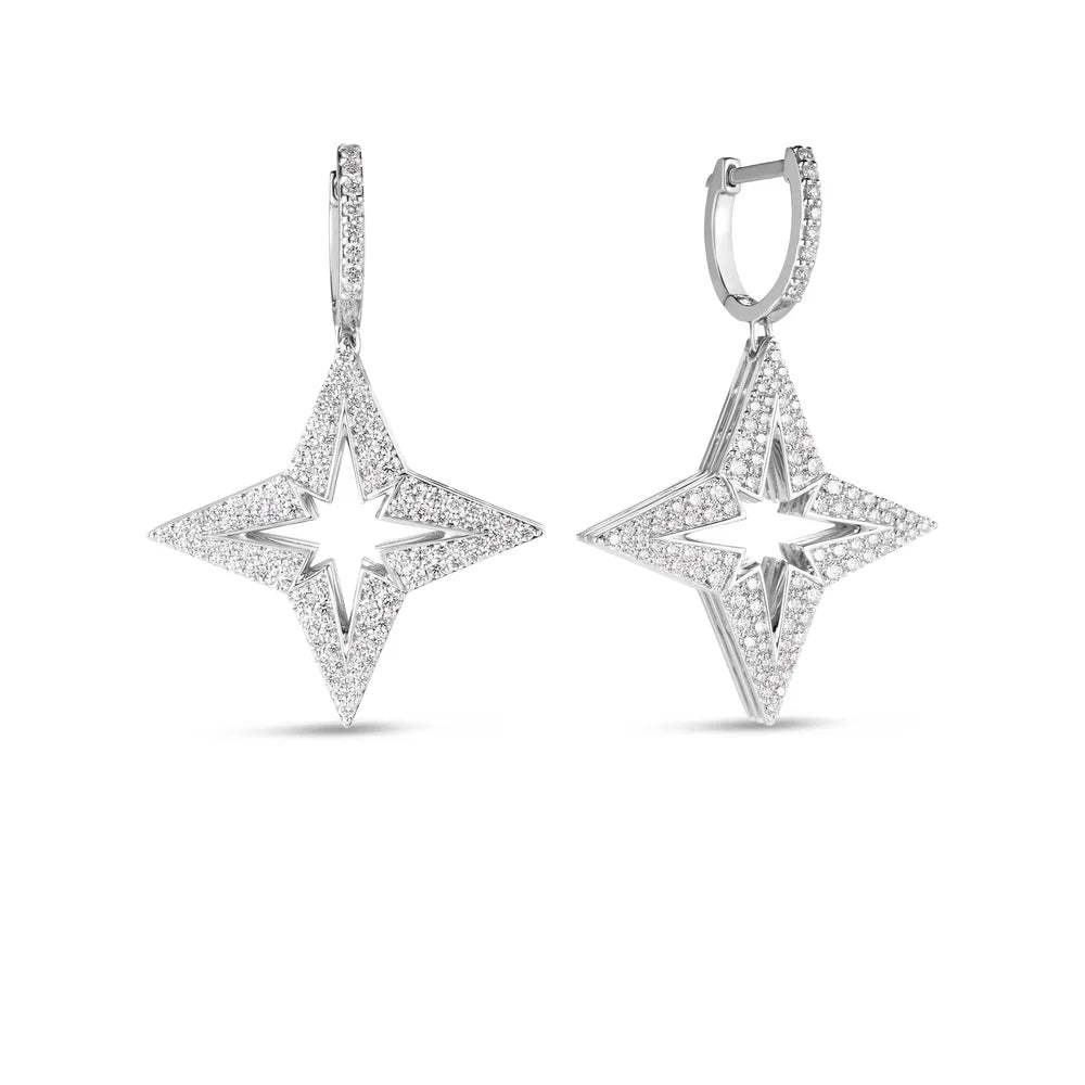 STARDUST MEDIUM PAVÉ DIAMOND STAR DANGLE EARRINGS