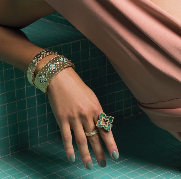 VENETIAN PRINCESS RING WITH MALACHITE
