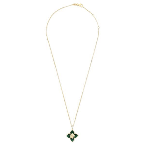 VENETIAN PRINCESS NECKLACE WITH DIAMONDS AND MALACHITE