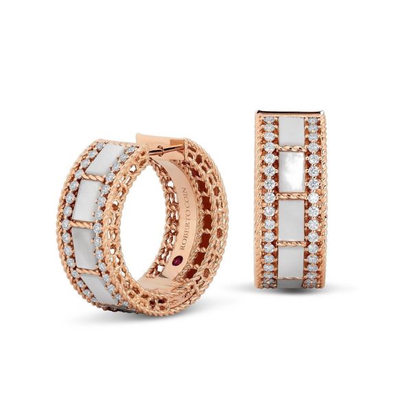 ART DECO EARRINGS WITH MOTHER OF PEARL AND DIAMONDS